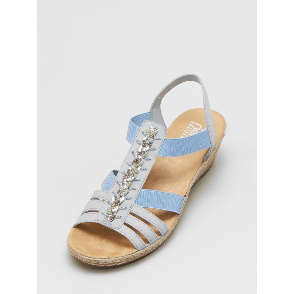 Blå Rieker Sandal Med Perlekant