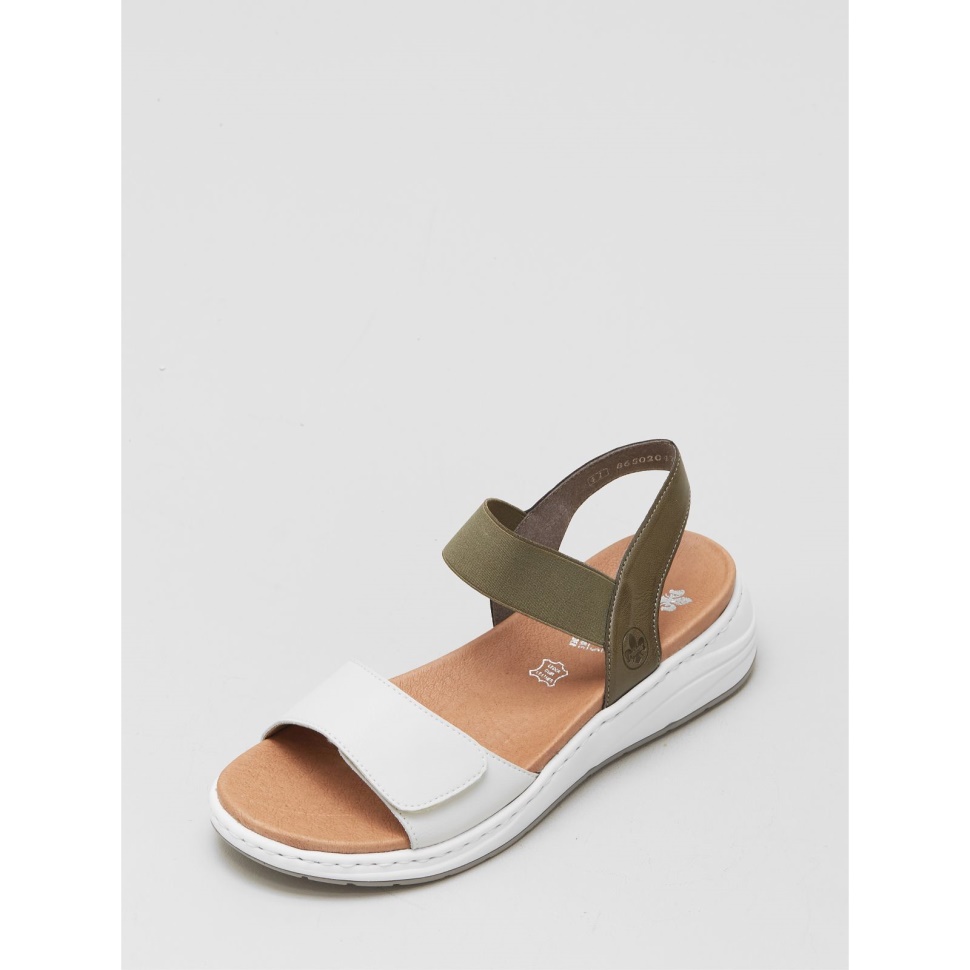 Hvit Rieker Casual Sandal Med Elastisk Stropp