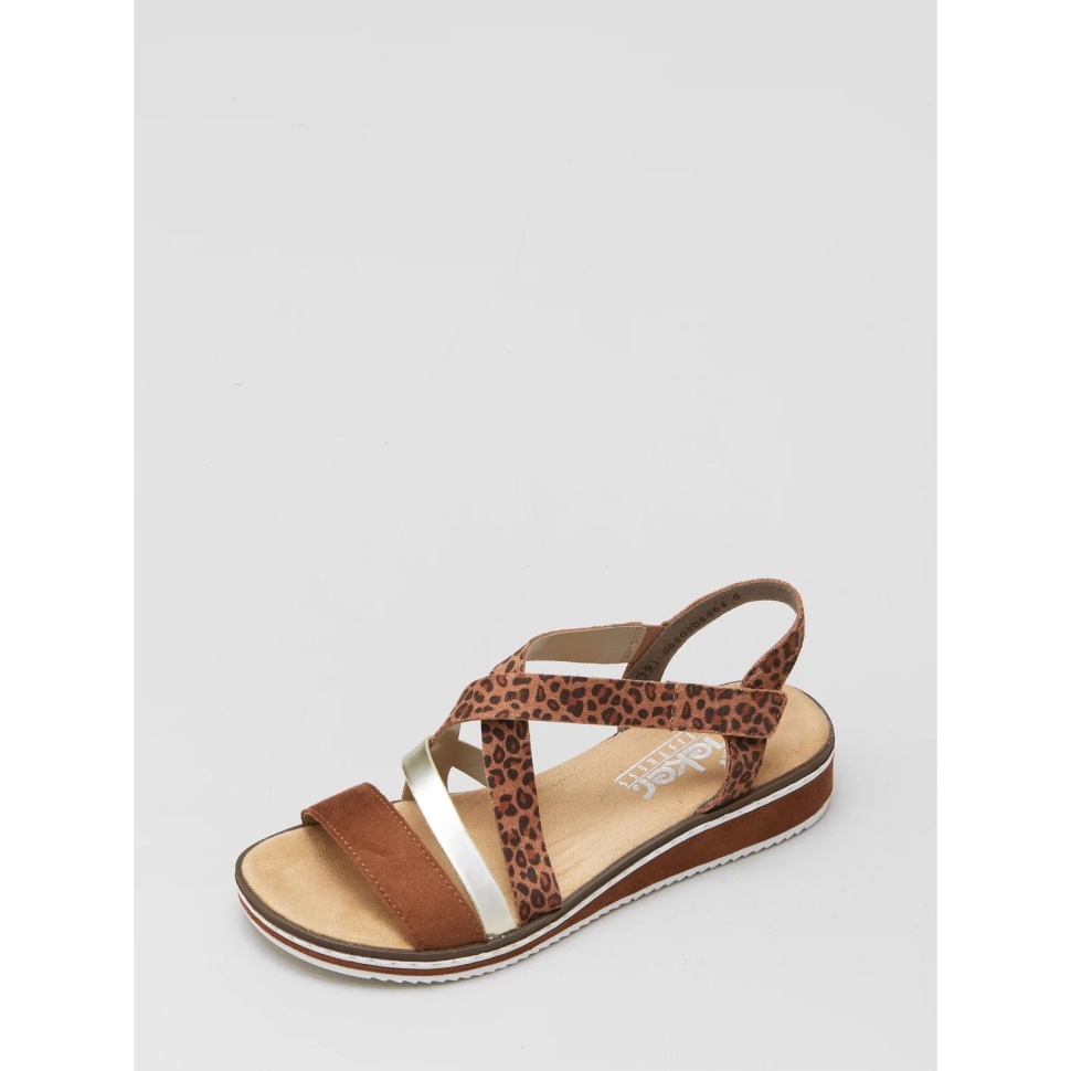 Brun Rieker Sandal Med Kryssrem
