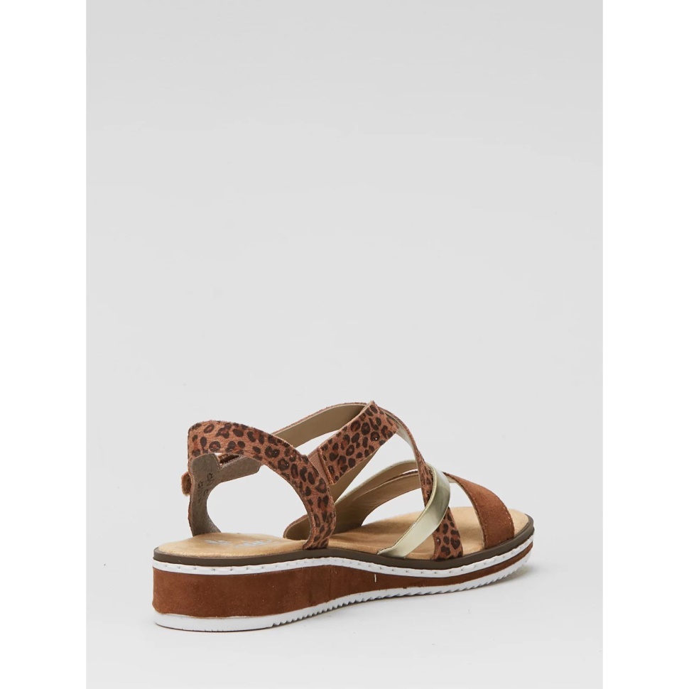 Brun Rieker Sandal Med Kryssrem
