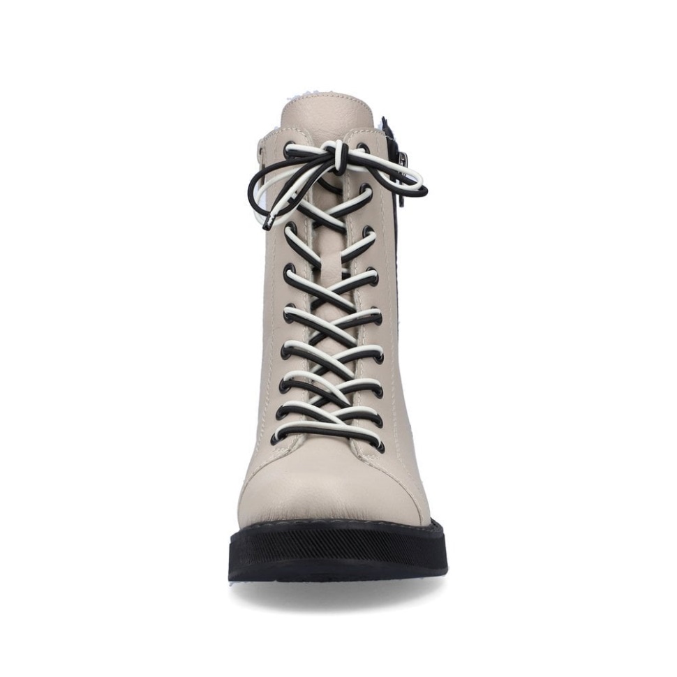 Beige Rieker 72016 Kvinner Mellomlange Støvler