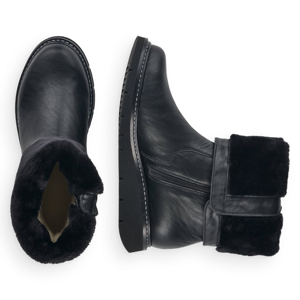 Rieker Svarte Remonte D3976 Damestøvler