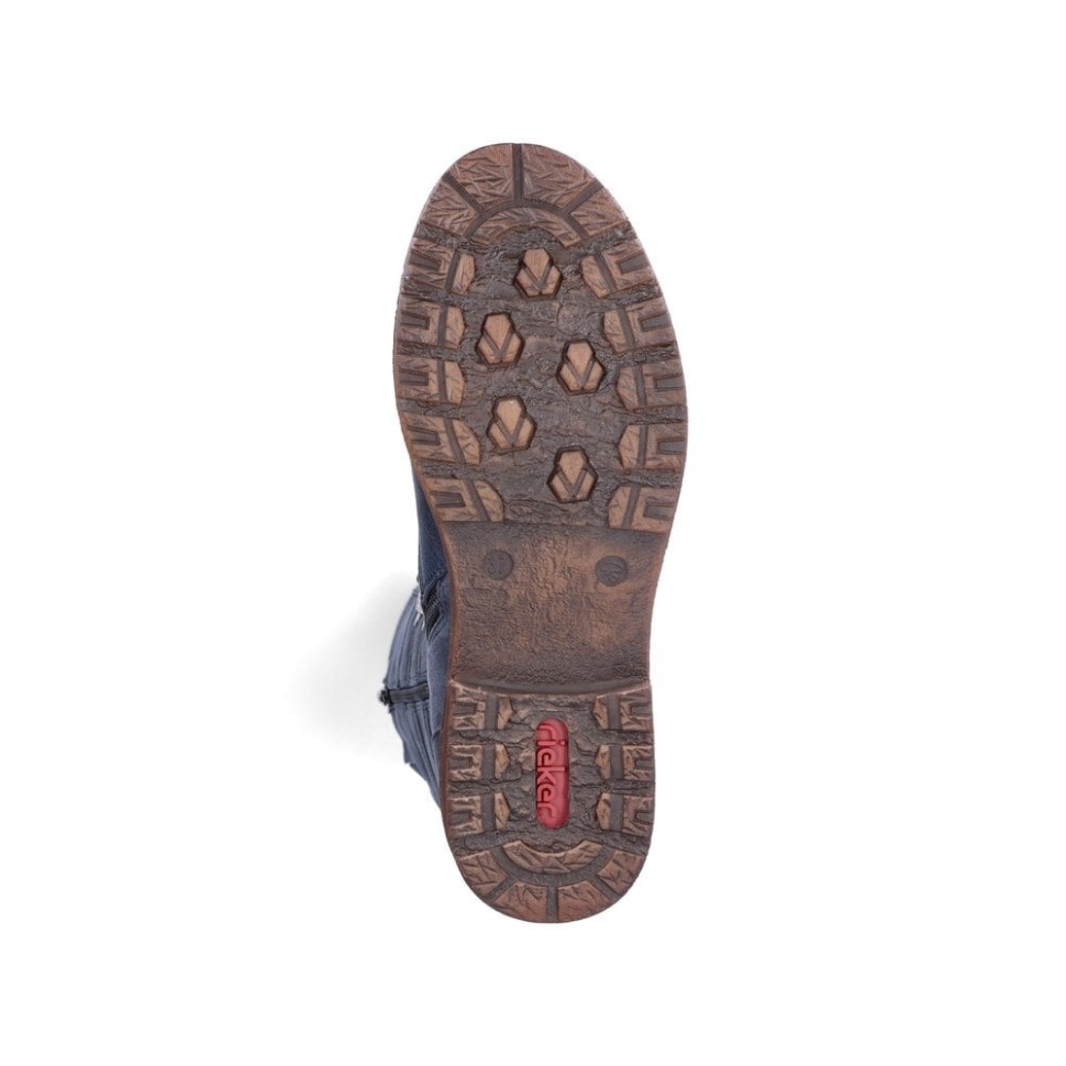 Blå Rieker 94732 Kvinner Knehøye Støvler