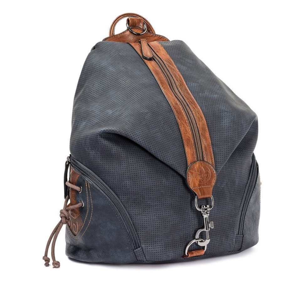 Blå Rieker H1055-14 Dame Blå Glidelås Håndveske