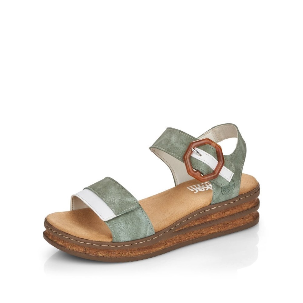 Grønne Rieker 62963 Damesandaler