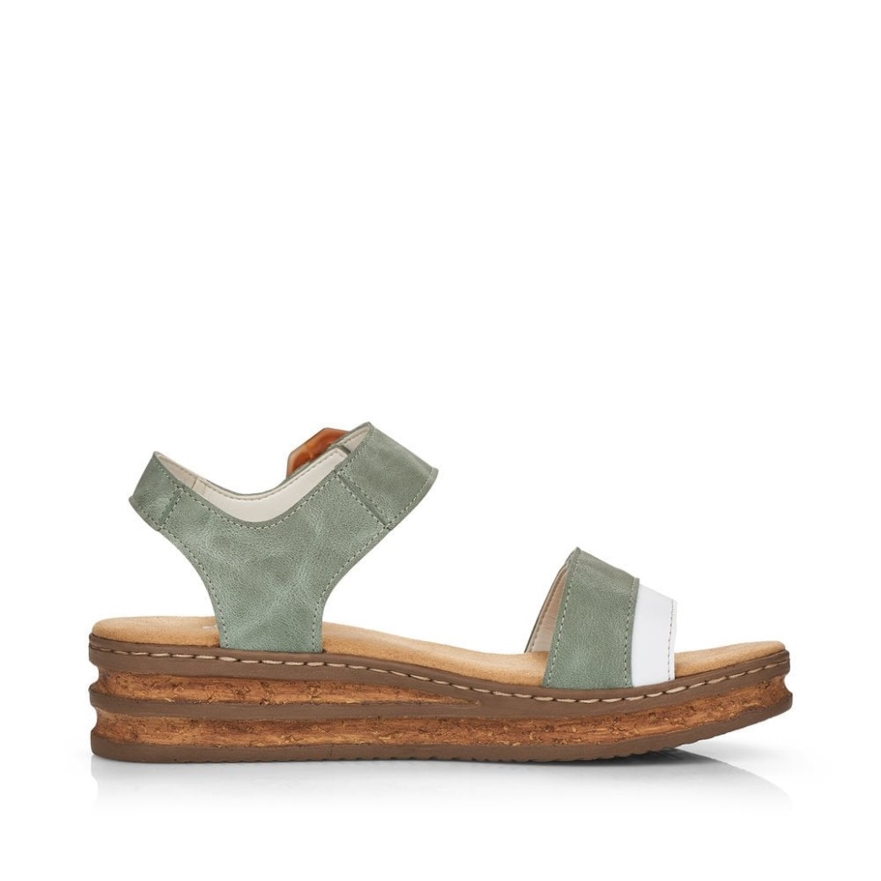 Grønne Rieker 62963 Damesandaler