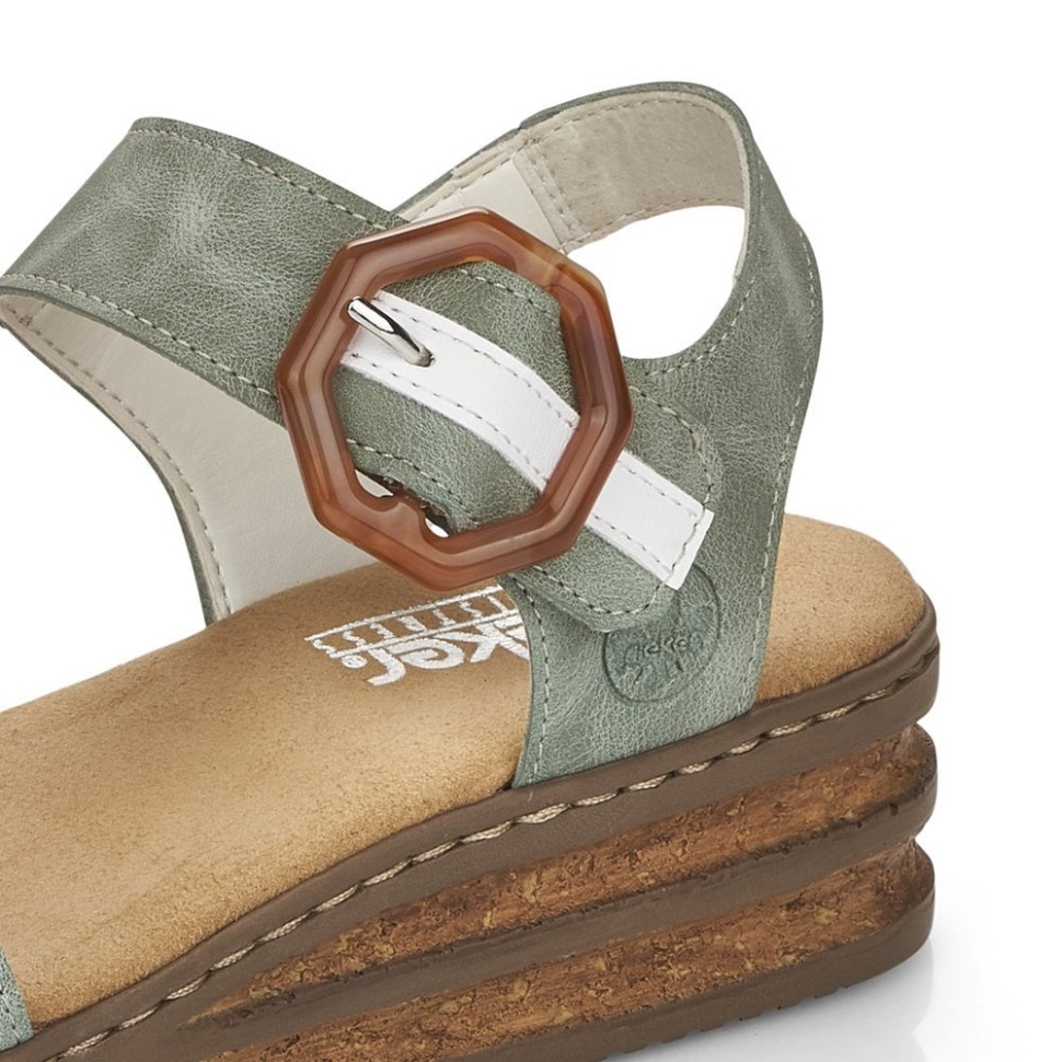 Grønne Rieker 62963 Damesandaler