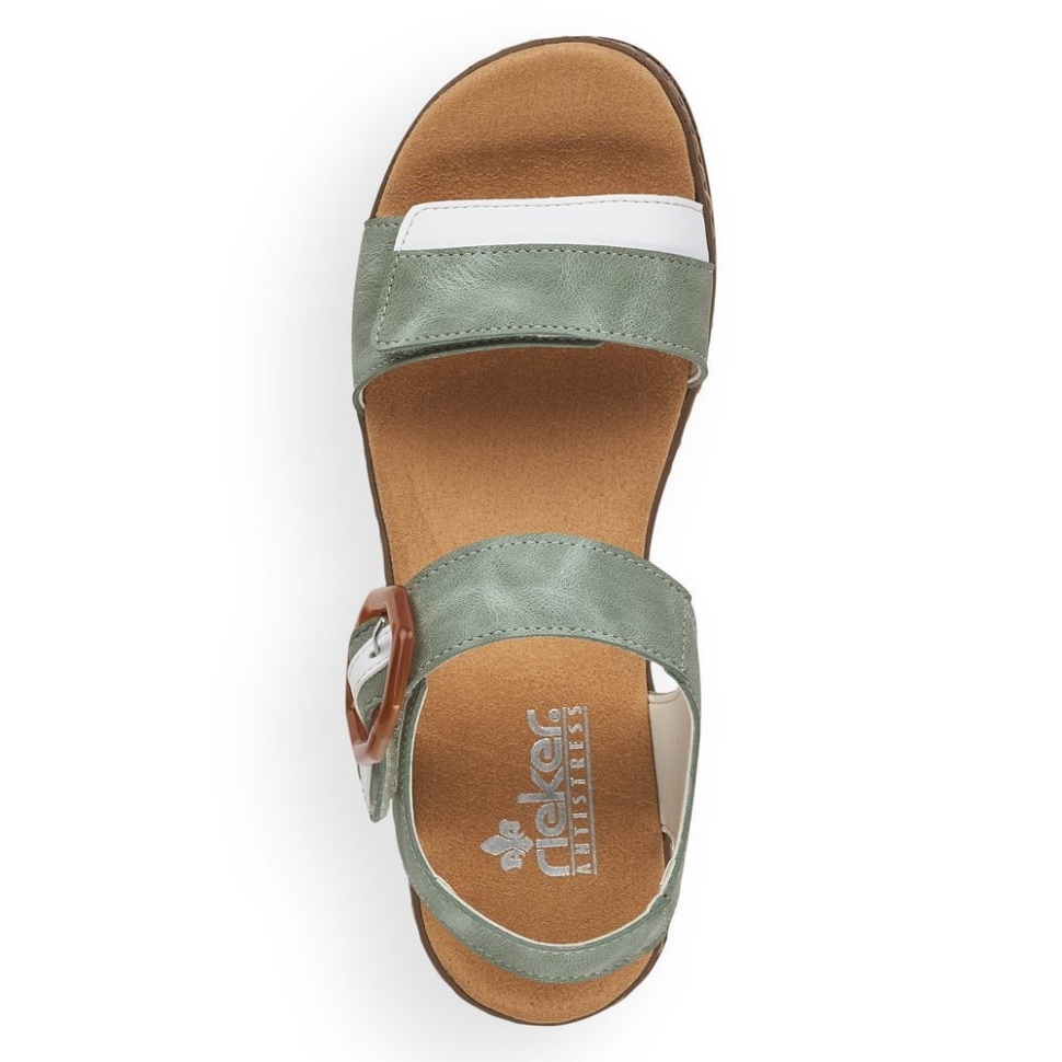 Grønne Rieker 62963 Damesandaler