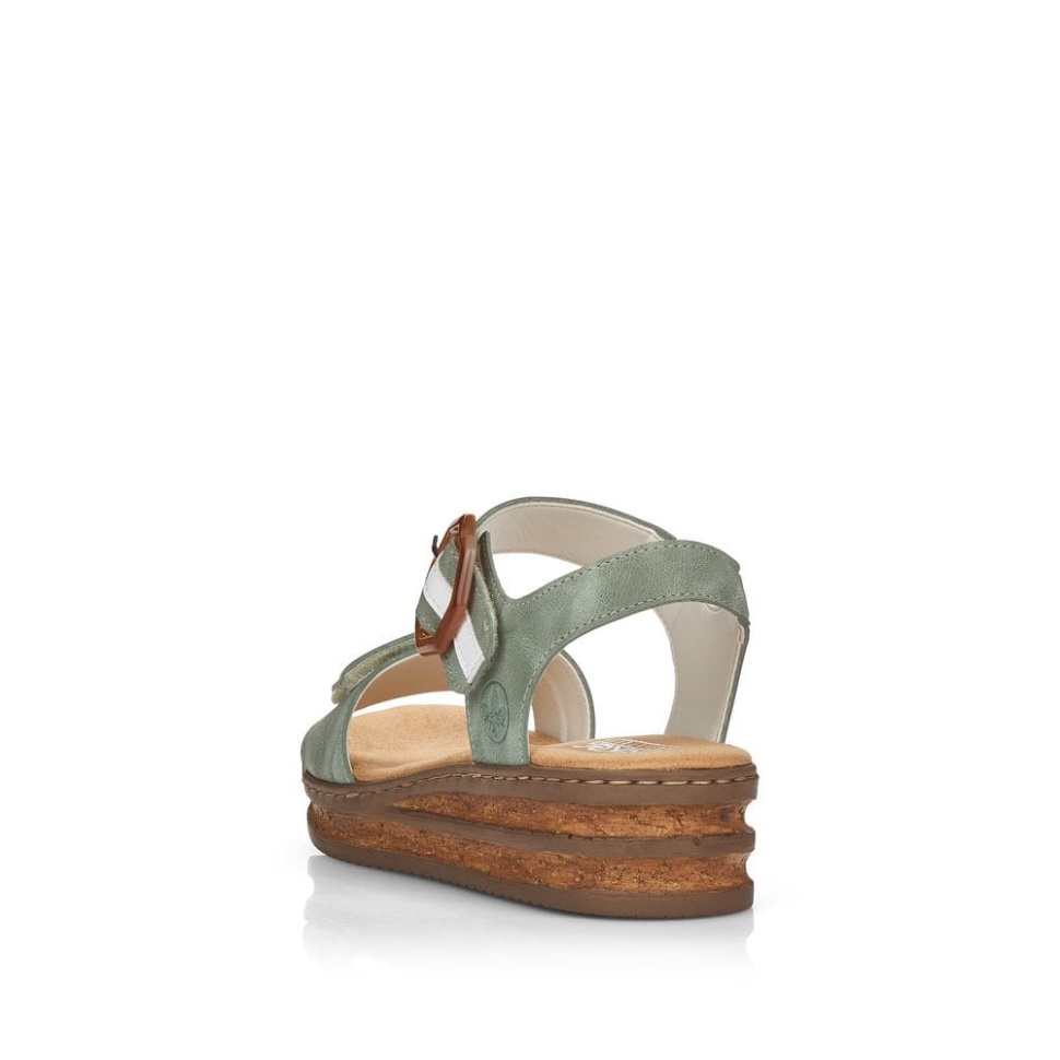 Grønne Rieker 62963 Damesandaler