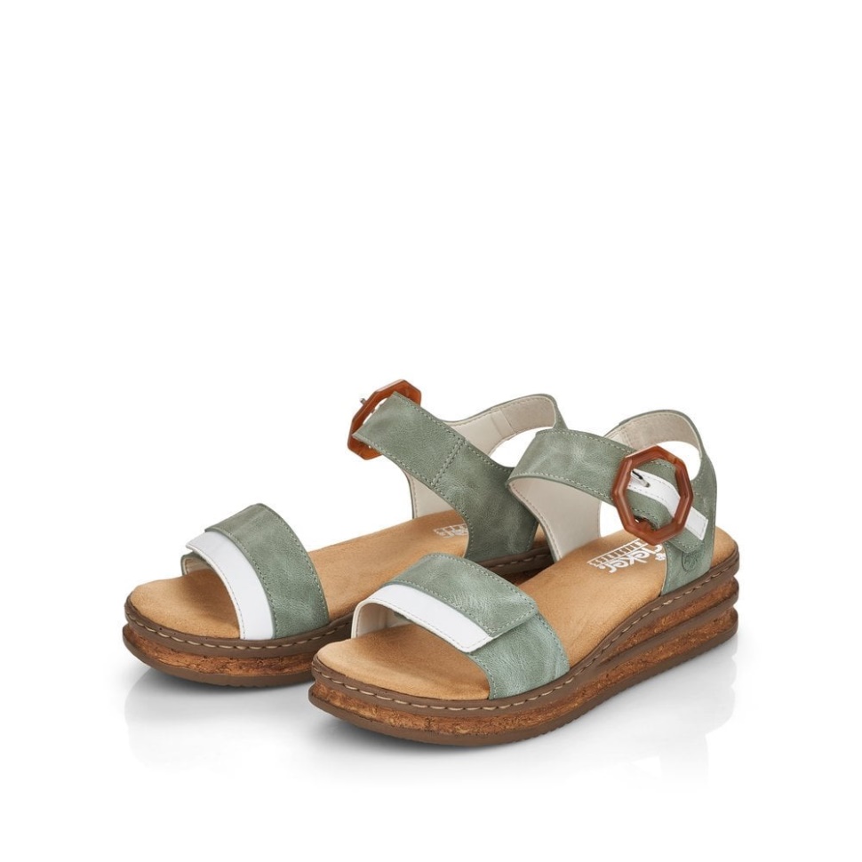 Grønne Rieker 62963 Damesandaler