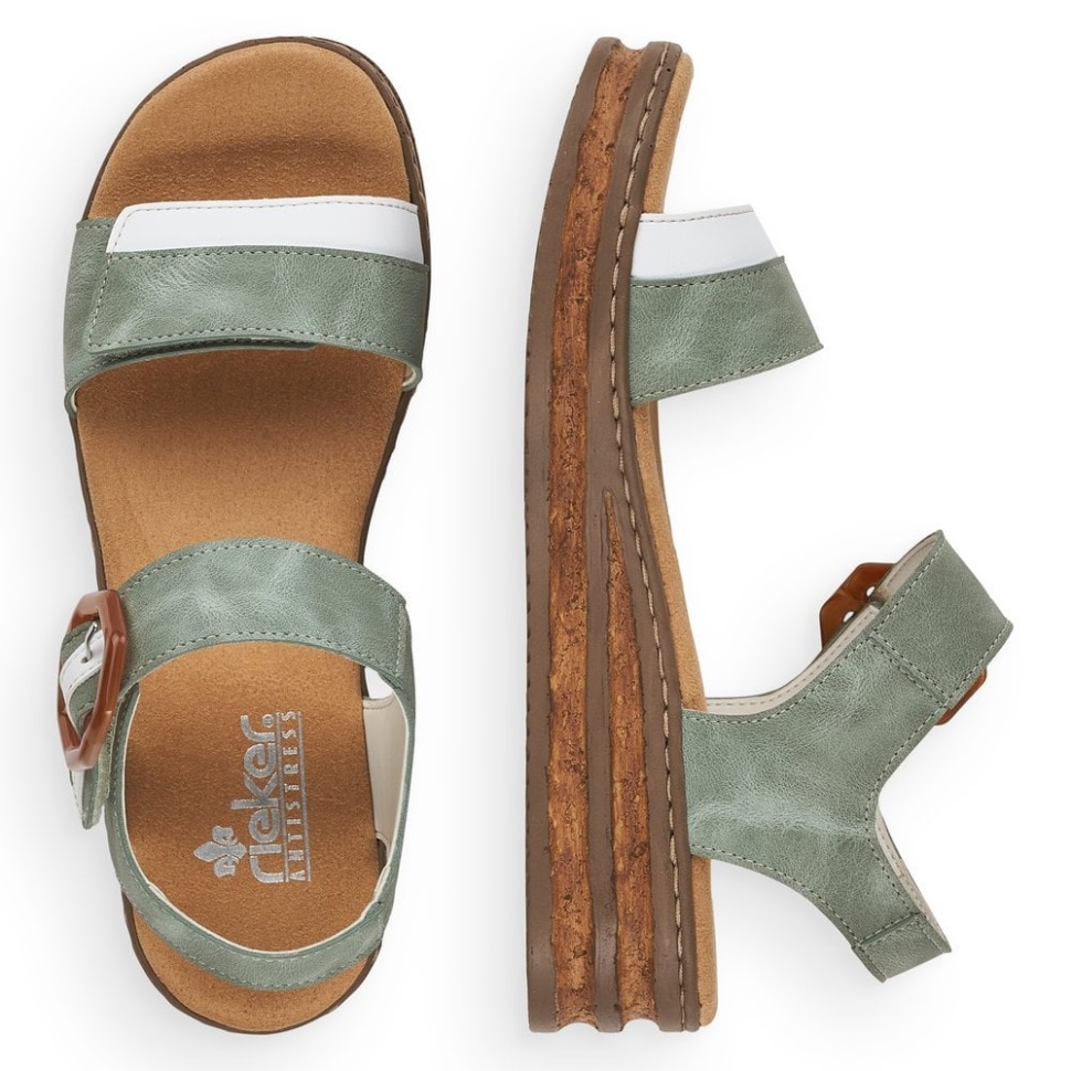 Grønne Rieker 62963 Damesandaler