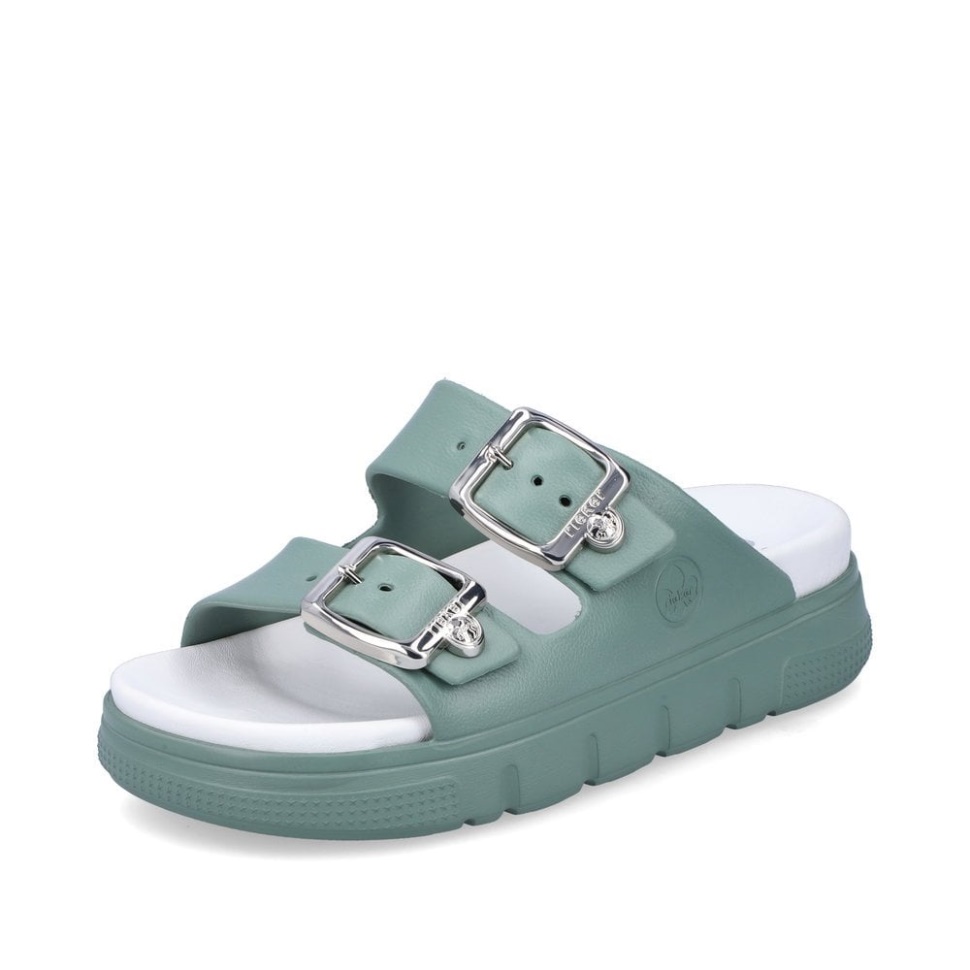 Grønne Rieker P2180 Damesandaler