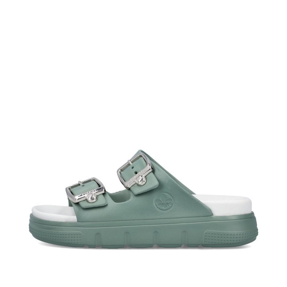 Grønne Rieker P2180 Damesandaler