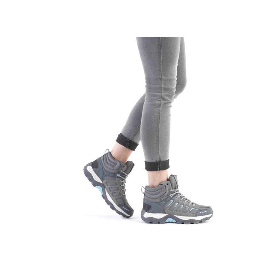 Grå Rieker X8820 Damestøvler