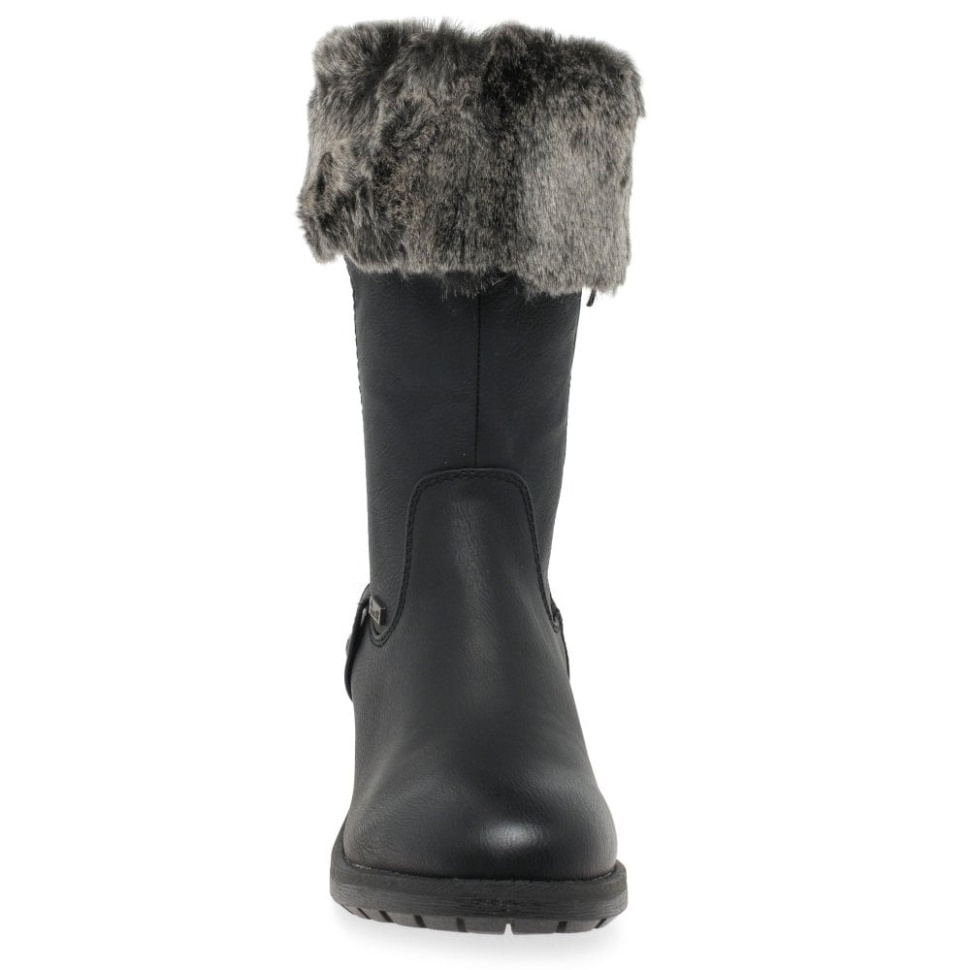 Svarte Rieker Newam Vannavstøtende Støvler I Fuskepels