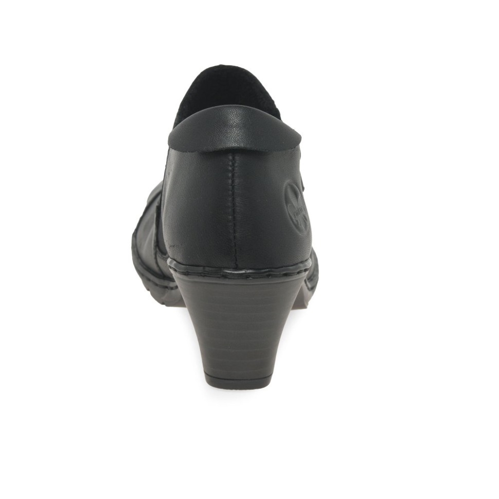 Svart Rieker Stil Erte Kvinners High Cut Domstol Sko