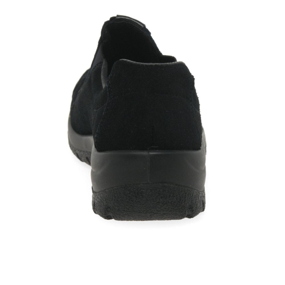 Rieker Emilia Kvinners Casual Semsket Slip On Loafers Svart