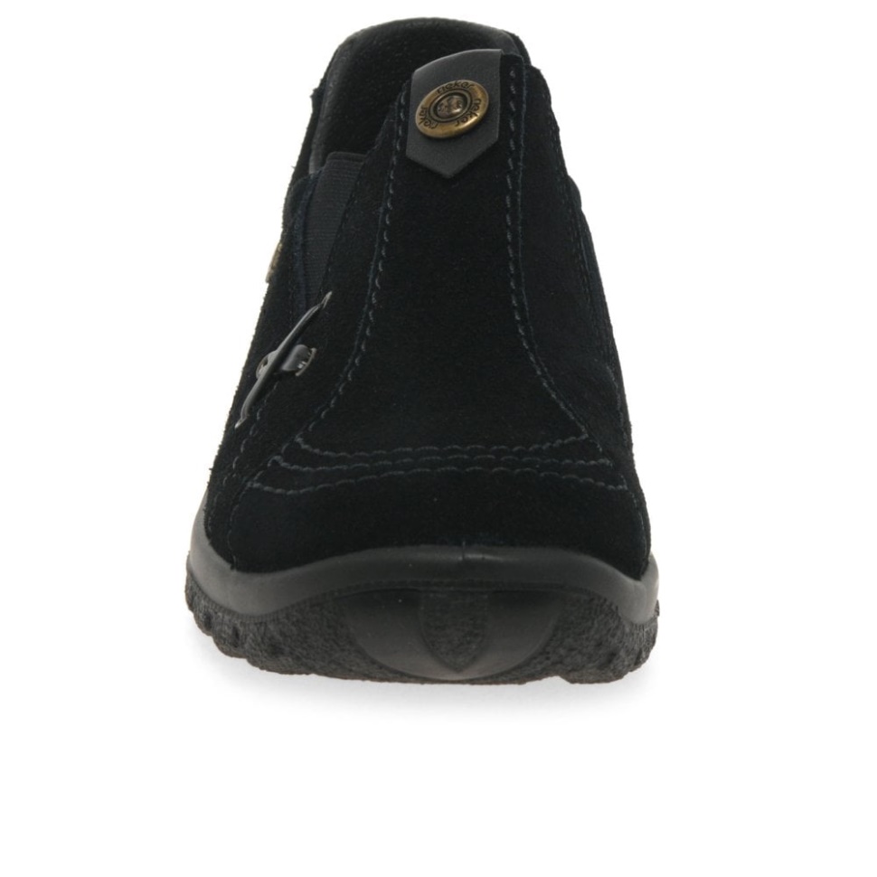 Rieker Emilia Kvinners Casual Semsket Slip On Loafers Svart