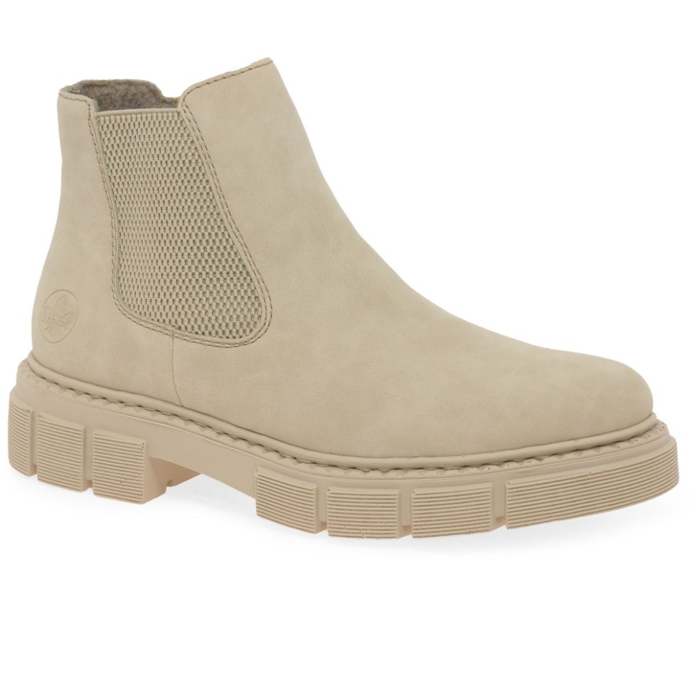 Rieker Nula Dame Chelsea Boots Cream