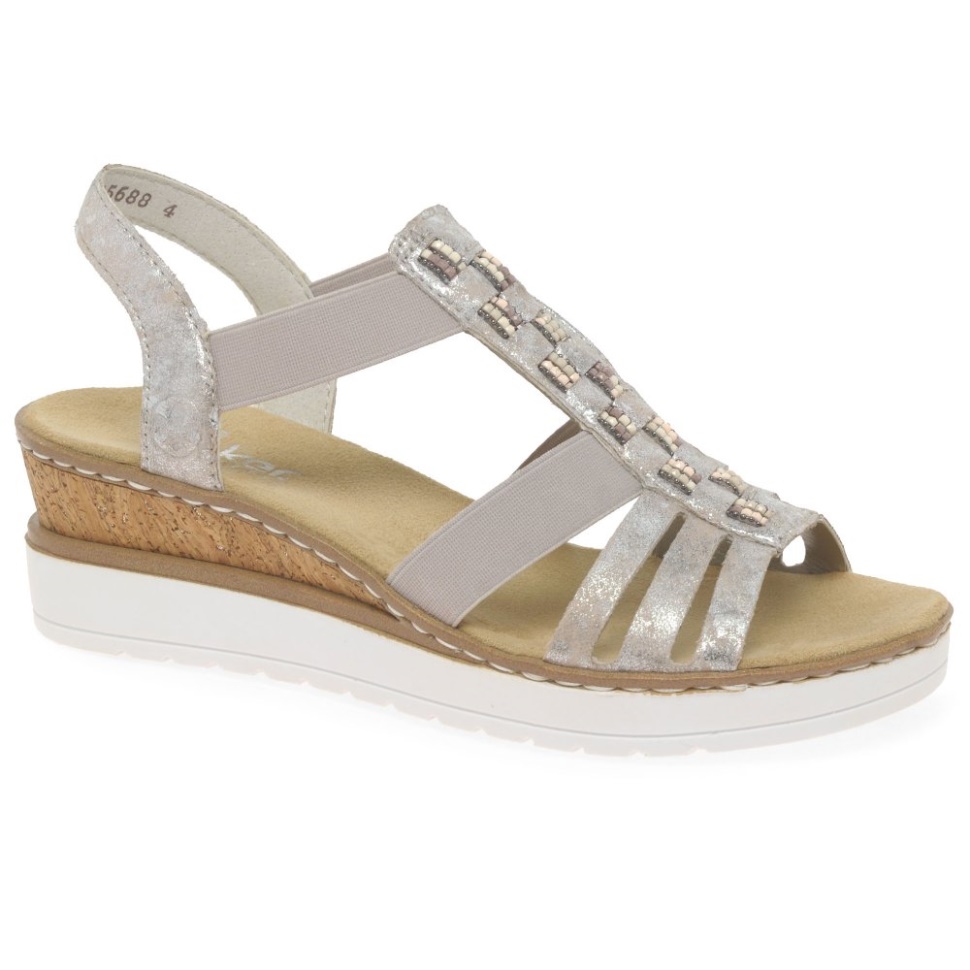 Rieker Sorella Kvinner Kilehæl Sandaler Rose