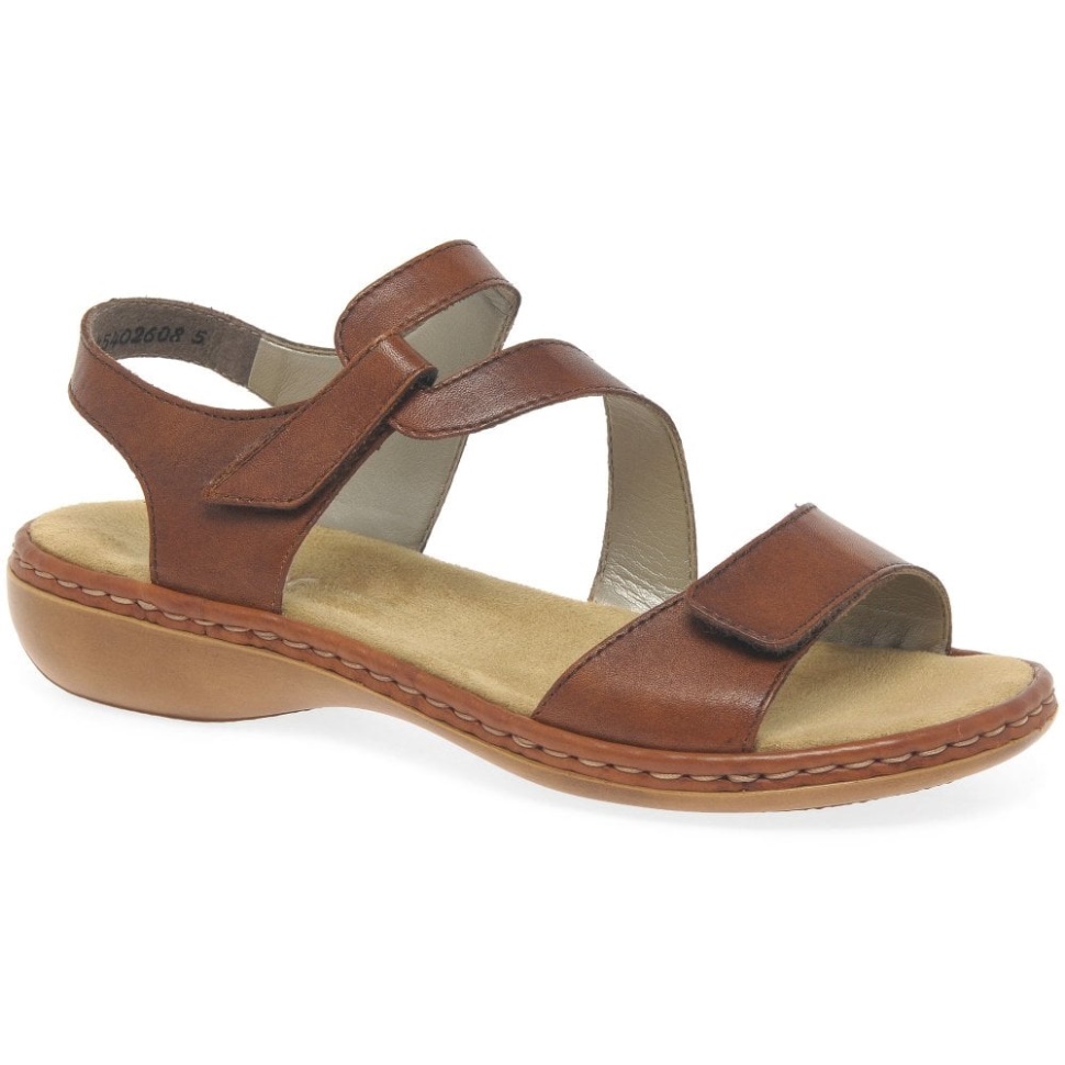 Tan Rieker Sphere Kvinners Riptape Sandaler