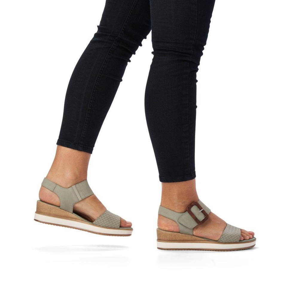 Rieker Remonte D6453 Dame Sandaler Grønn