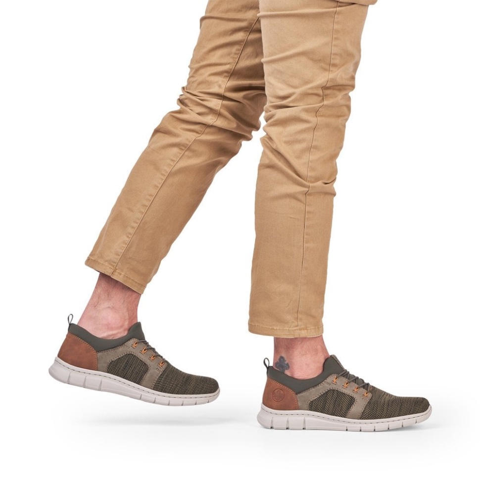 Rieker B7796 Herresko Grønn