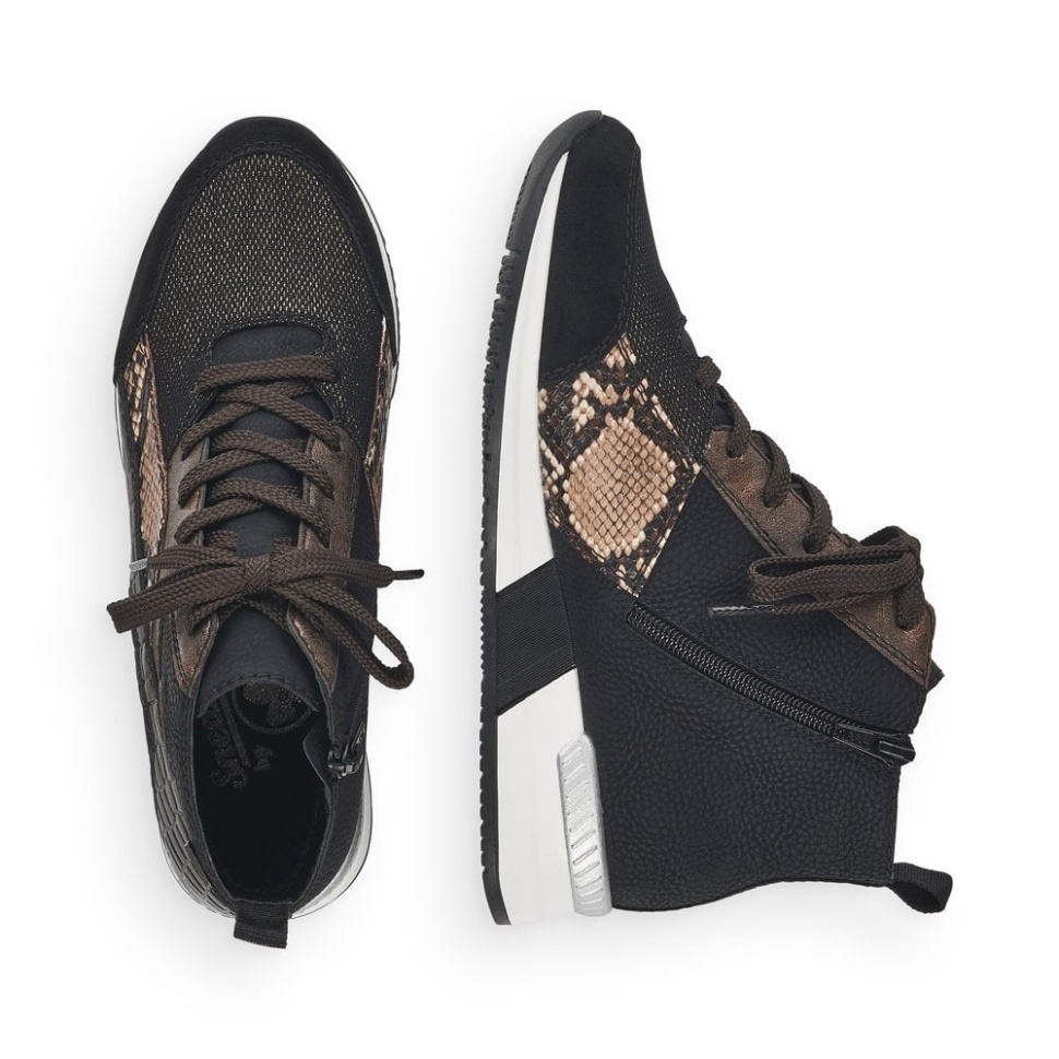 Rieker N7610 Damestøvler Svart