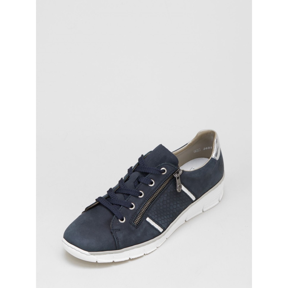 Taupe Rieker Wedge Trainer Med Glidelås I Siden