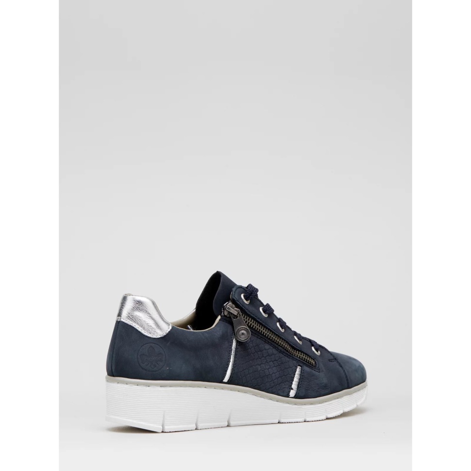 Taupe Rieker Wedge Trainer Med Glidelås I Siden