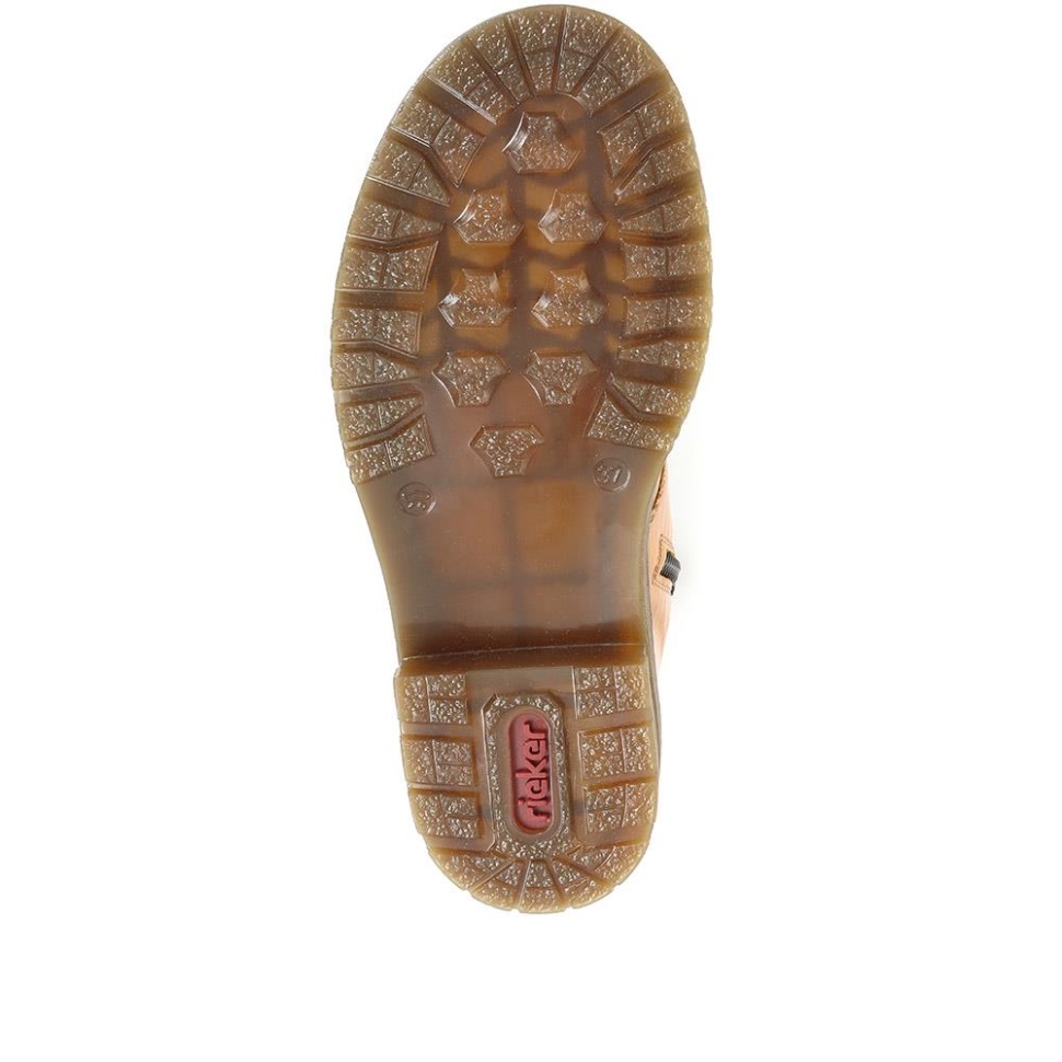 Rieker Honning Ankelstøvletter Med Blonder