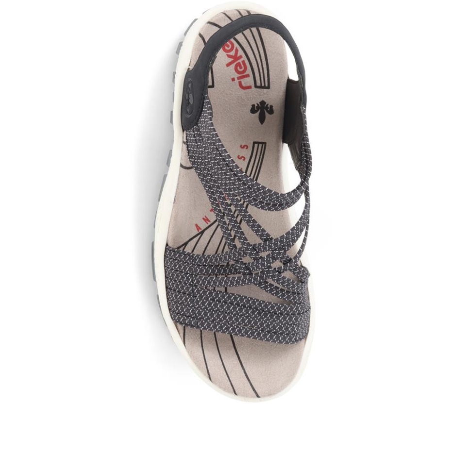 Rieker Stretchy Pull-on Sandaler Marine
