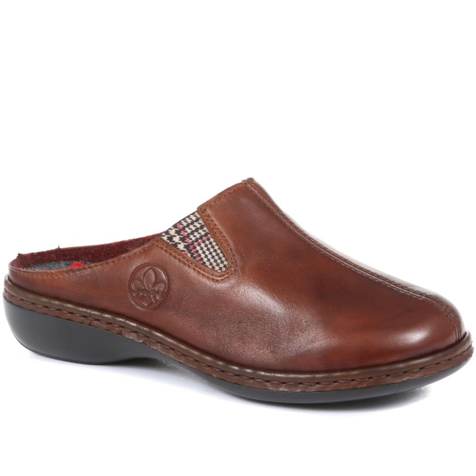 Rieker Tan Skinn Mule Tøfler