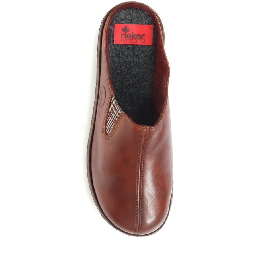 Rieker Tan Skinn Mule Tøfler